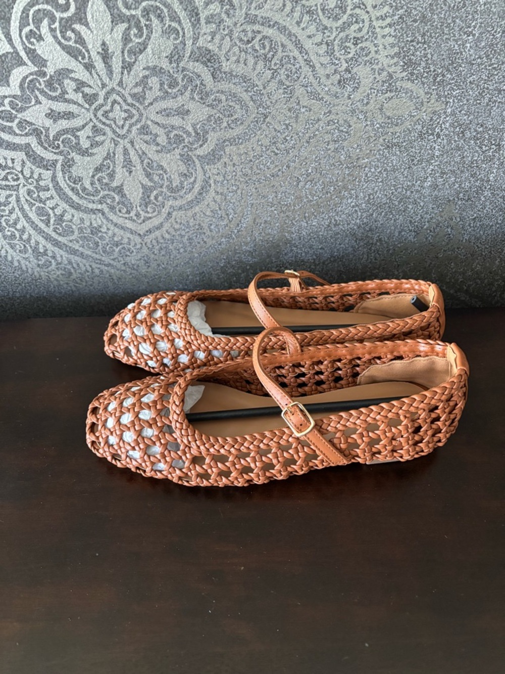 NWOT Braided Mary Jane Flats in Tan - Picture 4 of 5